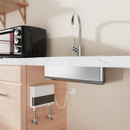 110V/220V Instant Water Heater Bathroom Kitchen Wall Mounted Electric Water Heater with Remote Control LCD Temperature Display - Merit Sell