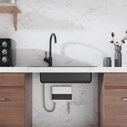 110V/220V Instant Water Heater Bathroom Kitchen Wall Mounted Electric Water Heater with Remote Control LCD Temperature Display - Merit Sell