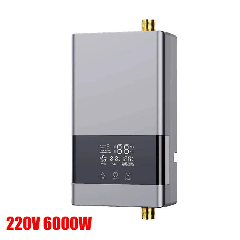 110V/220V Instant Water Heater Bathroom Kitchen Wall Mounted Electric Water Heater with Remote Control LCD Temperature Display - Merit Sell
