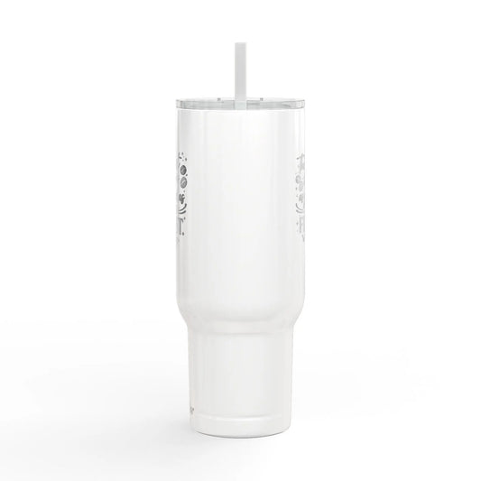 40oz Engraved Tumbler with Lid – “The Last Sip Is Always the First” Insulated Travel Mug