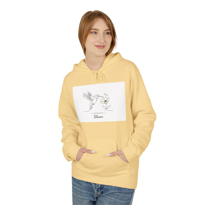 Bloom Hummingbird Hoodie — Floral Minimalist Pullover