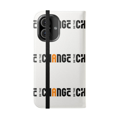Flip Case - "Be The Change" Repeating Logo Wallet Phone Case