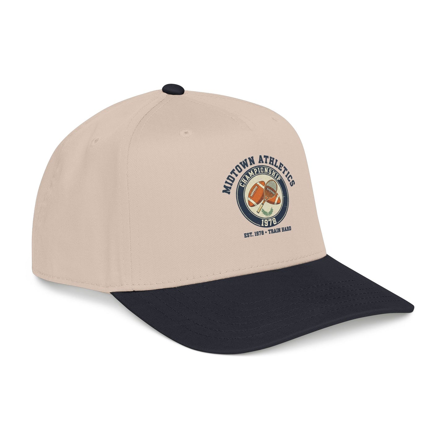 Mid Profile Baseball Cap — Midtown Athletics Vintage Basketball Logo Cap