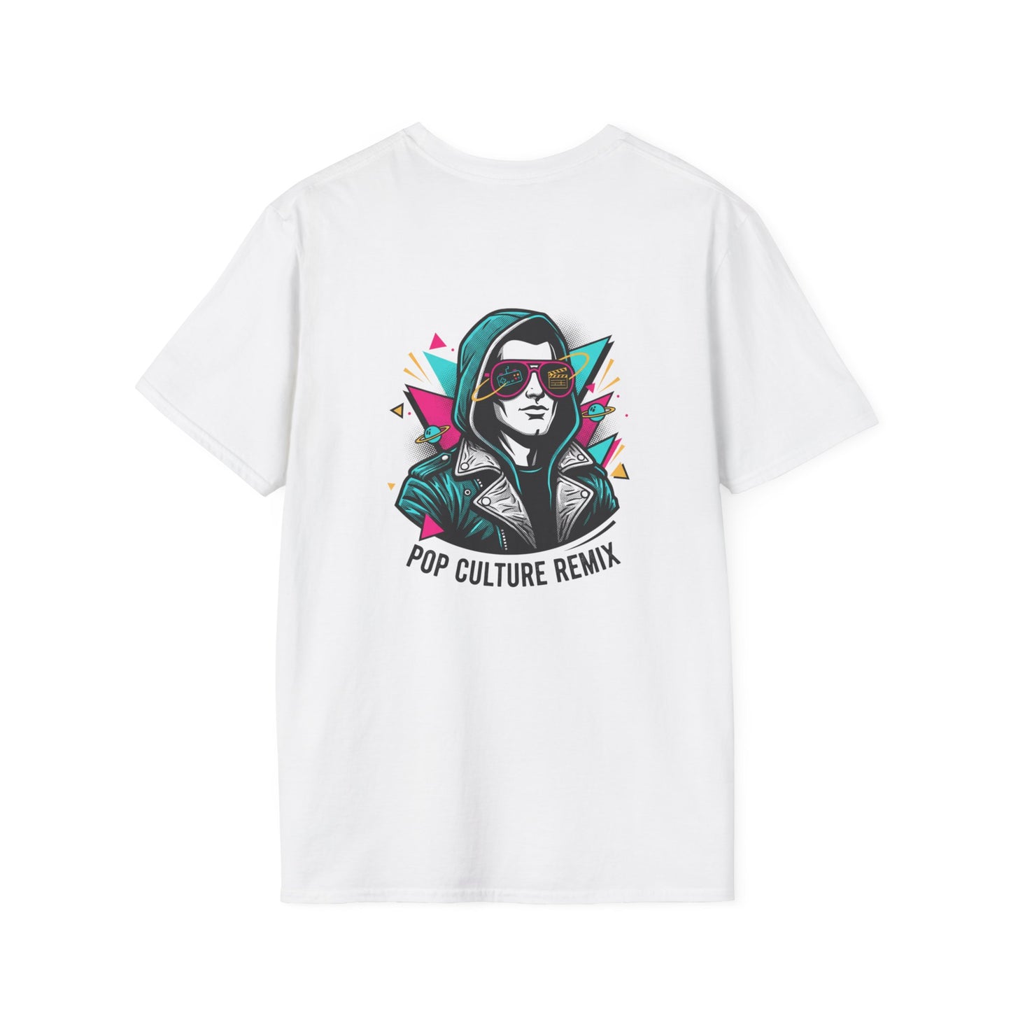 Pop Culture Remix T-Shirt — Retro Neon Hoodie Portrait Graphic Tee