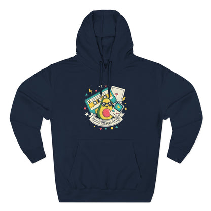 Good Vibes Only Hoodie — Retro Cassette Graphic Fleece Hoodie