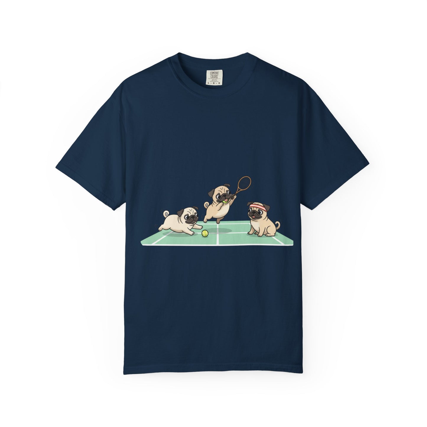 Pug Tennis T-Shirt — Cute Pugs Playing Tennis Graphic Tee