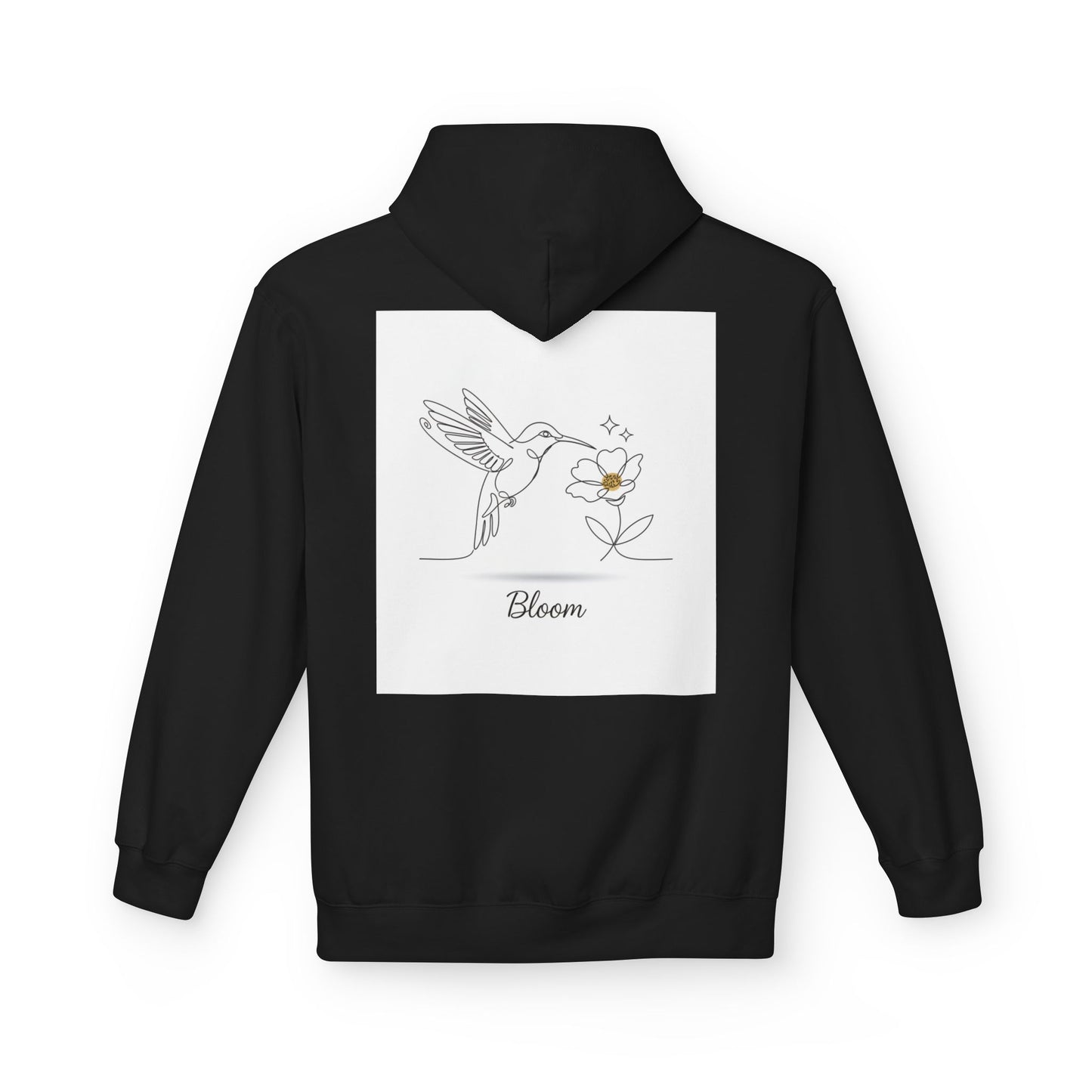 Bloom Hummingbird Hoodie — Floral Minimalist Pullover