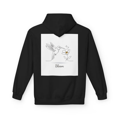 Bloom Hummingbird Hoodie — Floral Minimalist Pullover