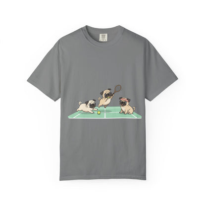 Pug Tennis T-Shirt — Cute Pugs Playing Tennis Graphic Tee