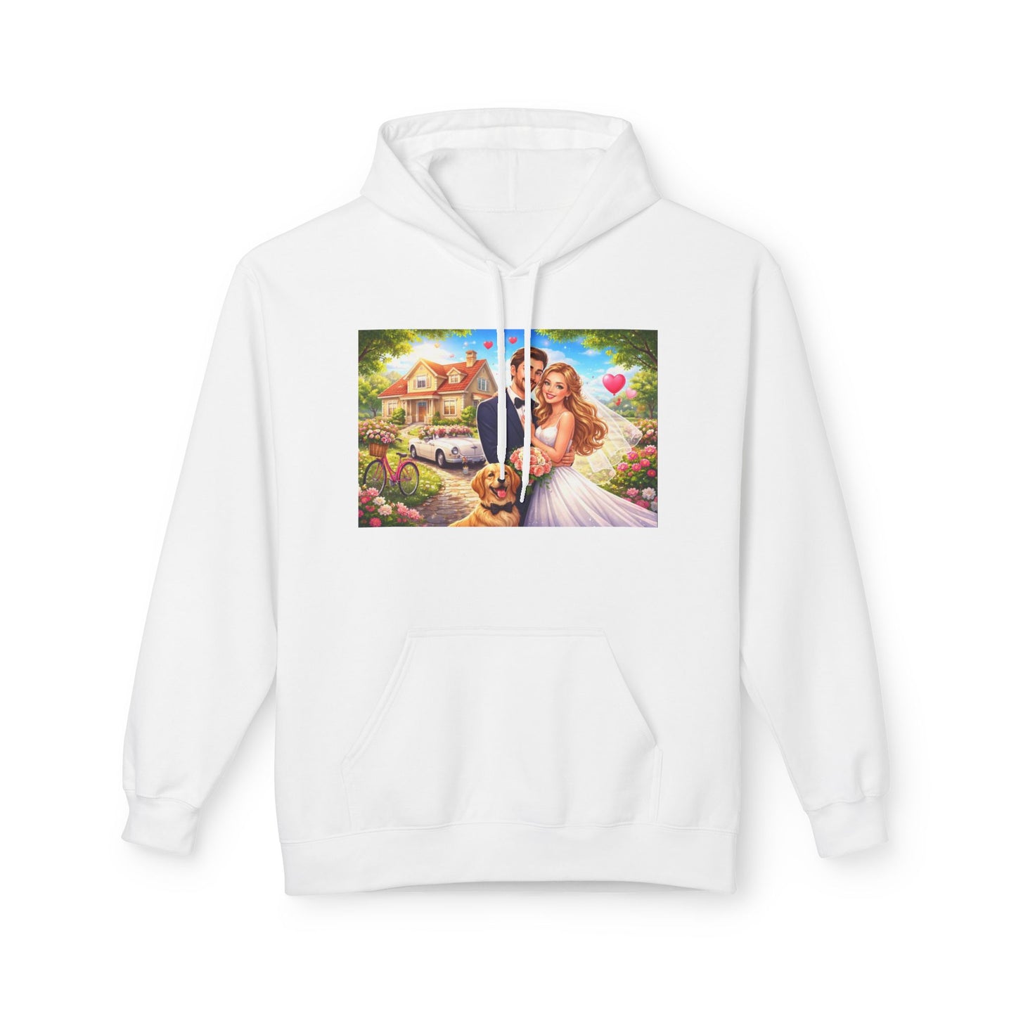 Wedding Couple Hoodie — Romantic Bride & Groom Portrait Pullover