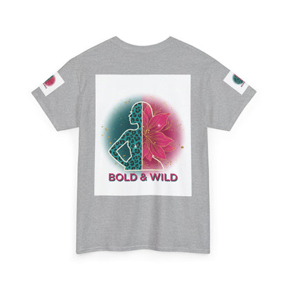 Bold & Wild Graphic Tee — Floral Silhouette Women’s Empowerment T-Shirt