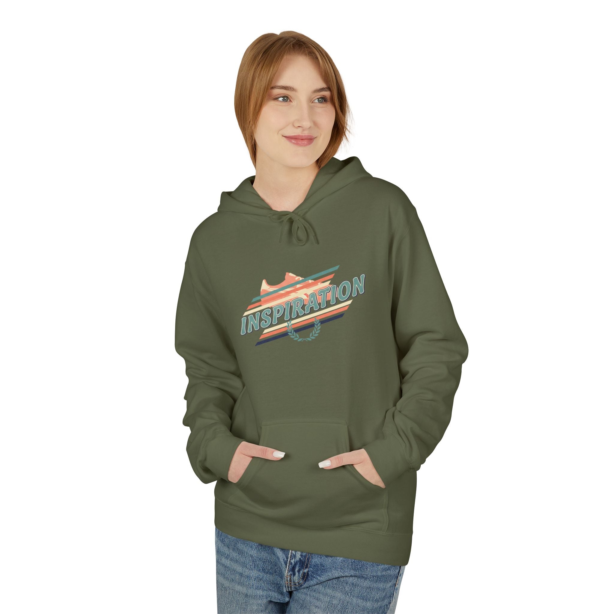 Inspiration Retro Stripe Hoodie — Motivational Pullover for Creatives