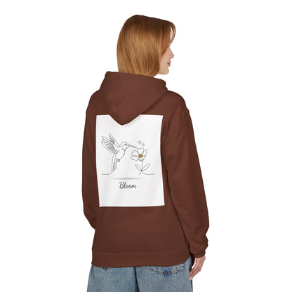 Bloom Hummingbird Hoodie — Floral Minimalist Pullover