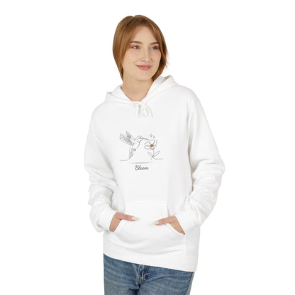 Bloom Hummingbird Hoodie — Floral Minimalist Pullover