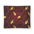 Gold Leaf Cotton Comforter - Burgundy Botanical Bedding