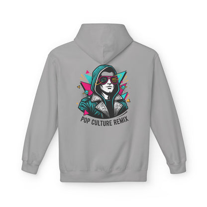 Pop Culture Remix Hoodie - Retro Neon Graphic Pullover