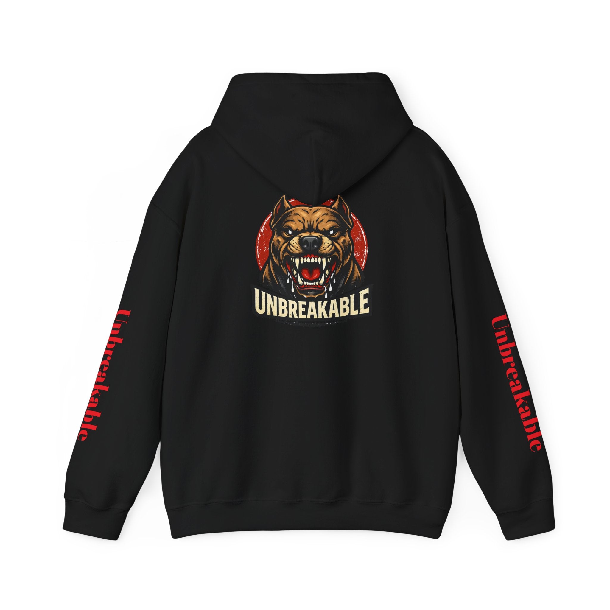 Unbreakable Dog Hoodie — Graphic Pullover with Roaring Dog Design