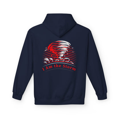 I Am the Storm Hoodie — Red Tornado Graphic Hoodie