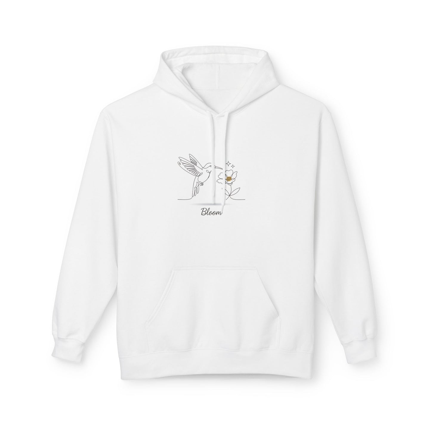 Bloom Hummingbird Hoodie — Floral Minimalist Pullover