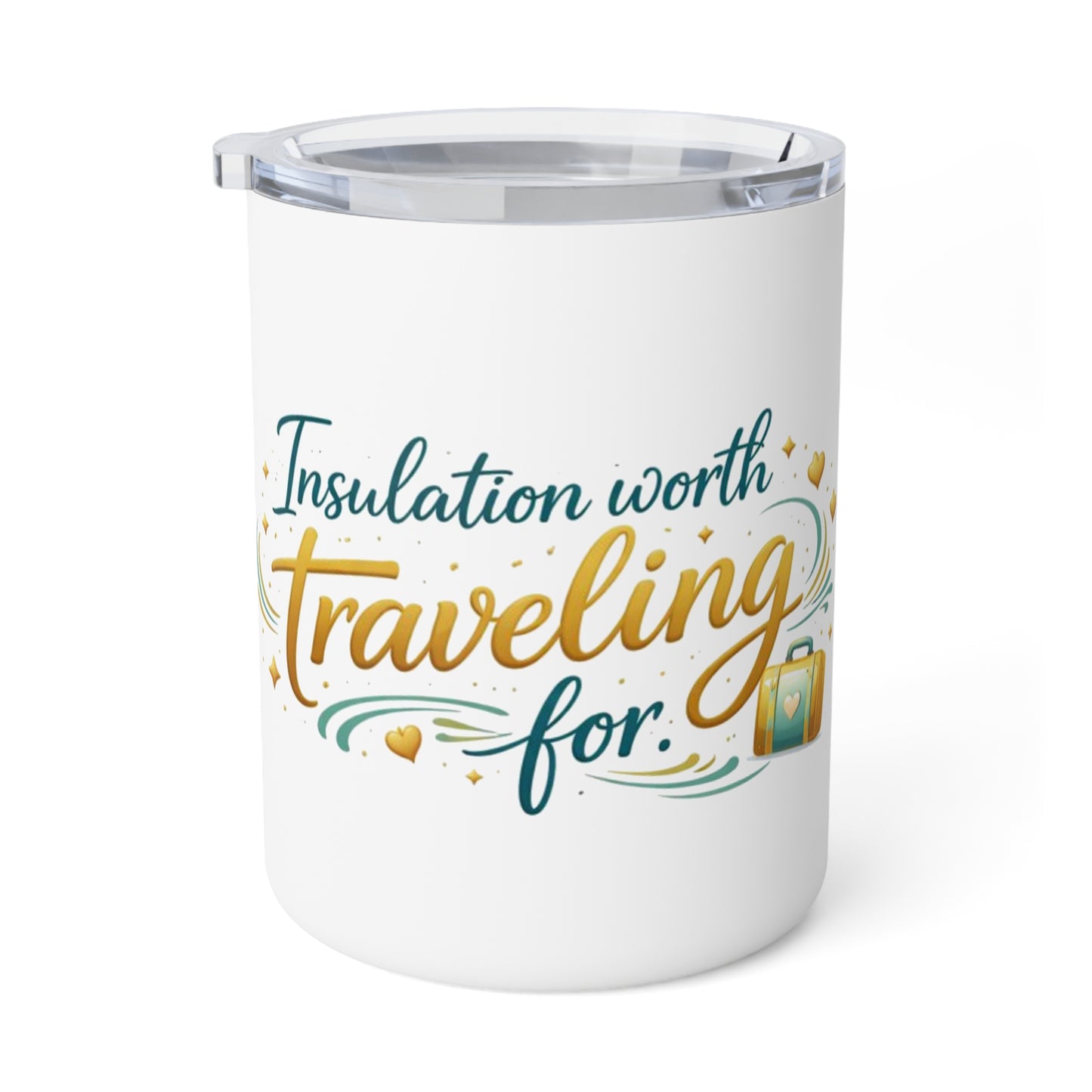 Insulated Coffee Mug — “Insulation Worth Traveling For” Travel Thermo Mug, 10oz