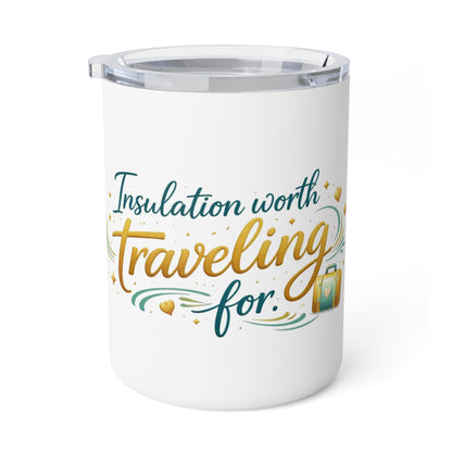 Insulated Coffee Mug — “Insulation Worth Traveling For” Travel Thermo Mug, 10oz