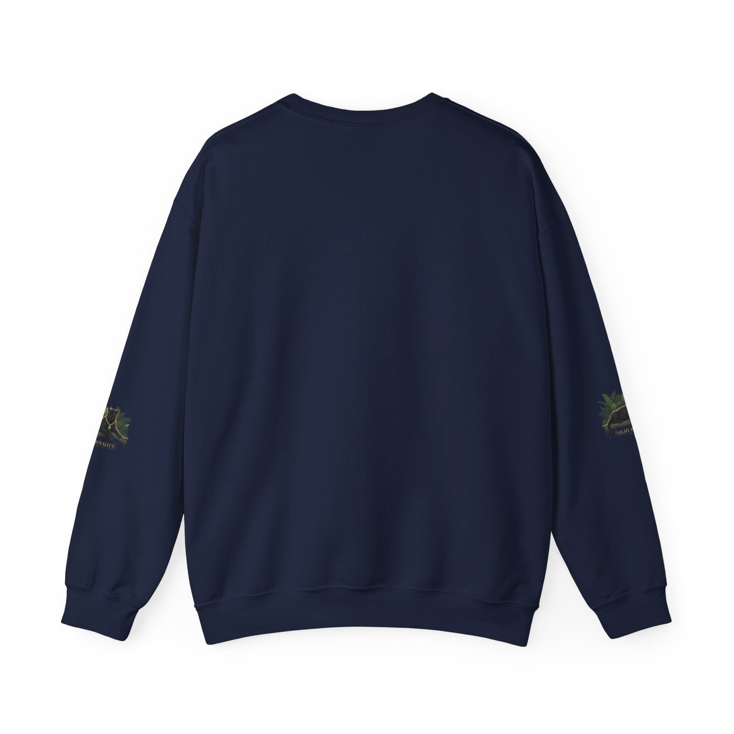 Panther Royale Crewneck Sweatshirt — "Night Royalty" Black Cat Graphic