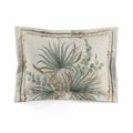 Botanical Palm Microfiber Pillow Sham – Neutral Green Eucalyptus Decorative Pillowcase