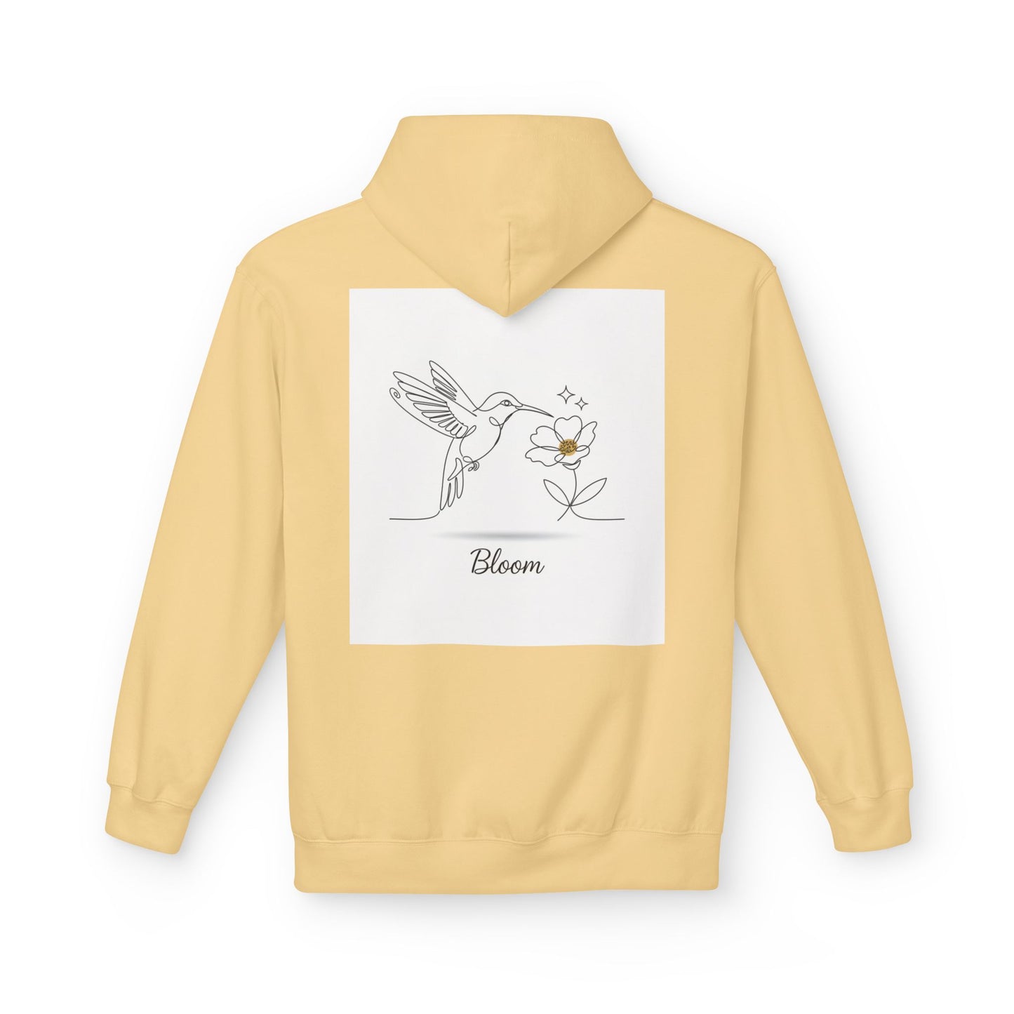 Bloom Hummingbird Hoodie — Floral Minimalist Pullover