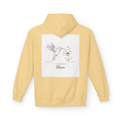 Bloom Hummingbird Hoodie — Floral Minimalist Pullover