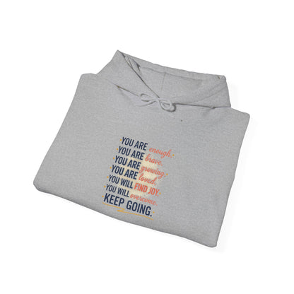 Inspirational 'Keep Going' Hoodie — Positive Affirmation Motivational Sweatshirt