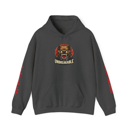Unbreakable Bear Hoodie — Graphic Pullover with Roaring Bear Design