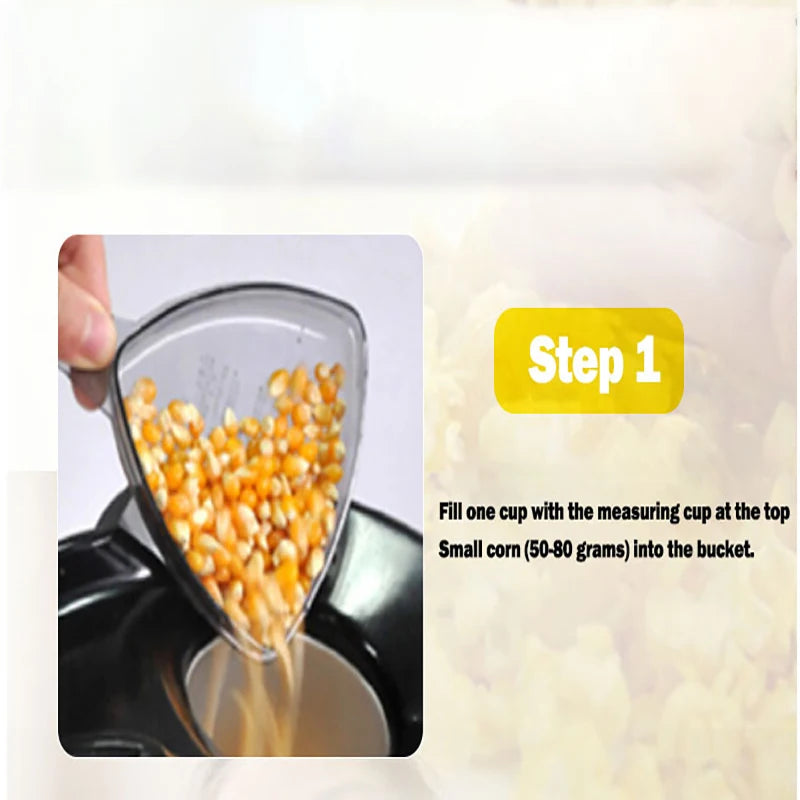 1200W Popcorn Makers Fully Automatic Household Mini Efficient Electric Hot Air Corn Machine Corn Popper For Home Kitchen Tools - Merit Sell