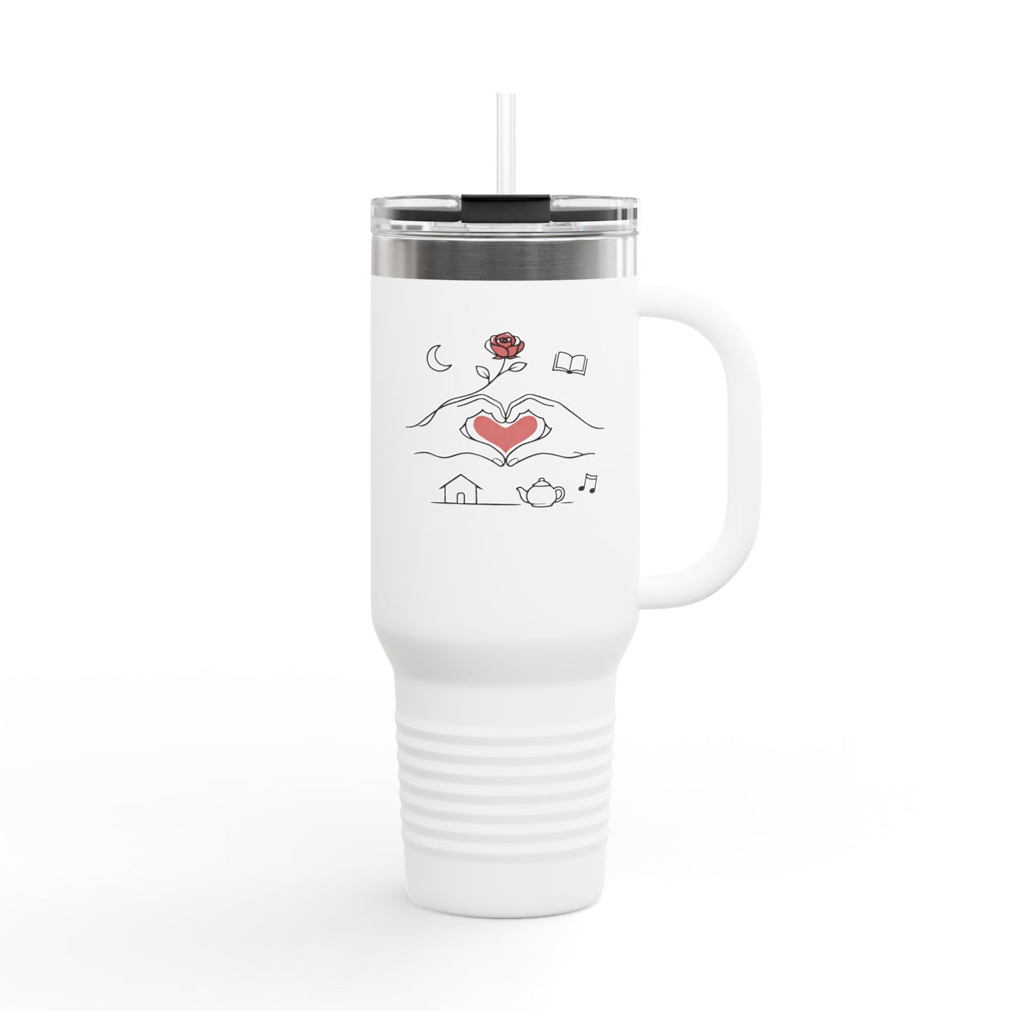 40oz Insulated Travel Mug — Heart & Home Sketch Design