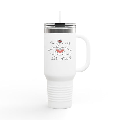 40oz Insulated Travel Mug — Heart & Home Sketch Design