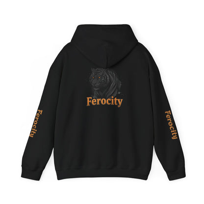Ferocity Panther Hoodie — Black Big Cat Graphic Hooded Sweatshirt
