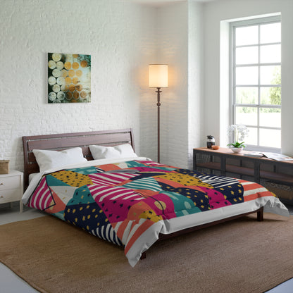 Geometric Colorblock Comforter — Bold Abstract Triangle Pattern