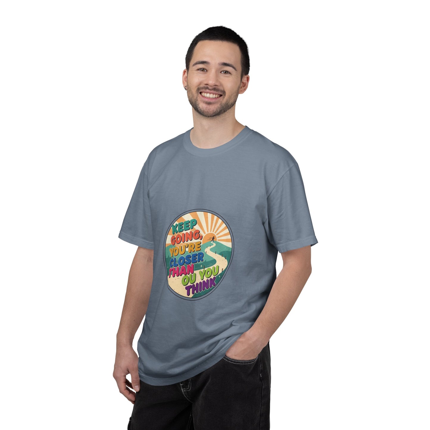 Keep Going You're Closer Than You Think T‑Shirt — Retro Motivational Tee