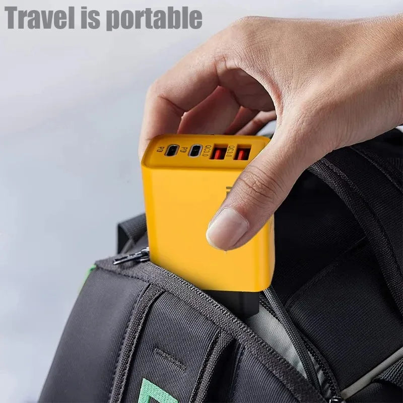 120W Fast Charging 4 Ports Mobile Phone Charger QC3.0 USB Type C Chargers Dual PD Wall Adapter EU/US/UK Plug for iPhone15 Xiaomi - Merit Sell