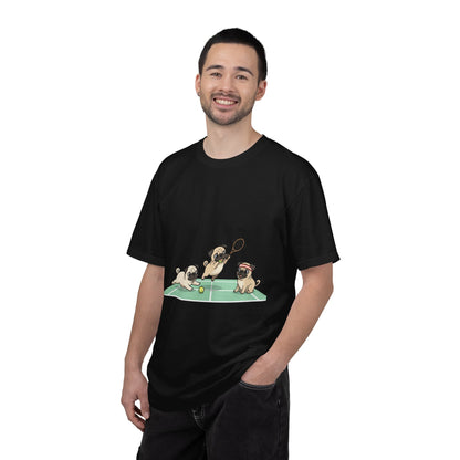 Pug Tennis T-Shirt — Cute Pugs Playing Tennis Graphic Tee