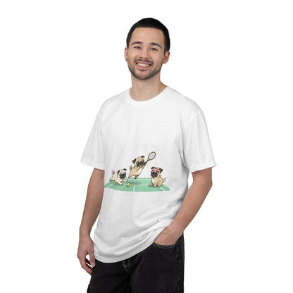 Pug Tennis T-Shirt — Cute Pugs Playing Tennis Graphic Tee