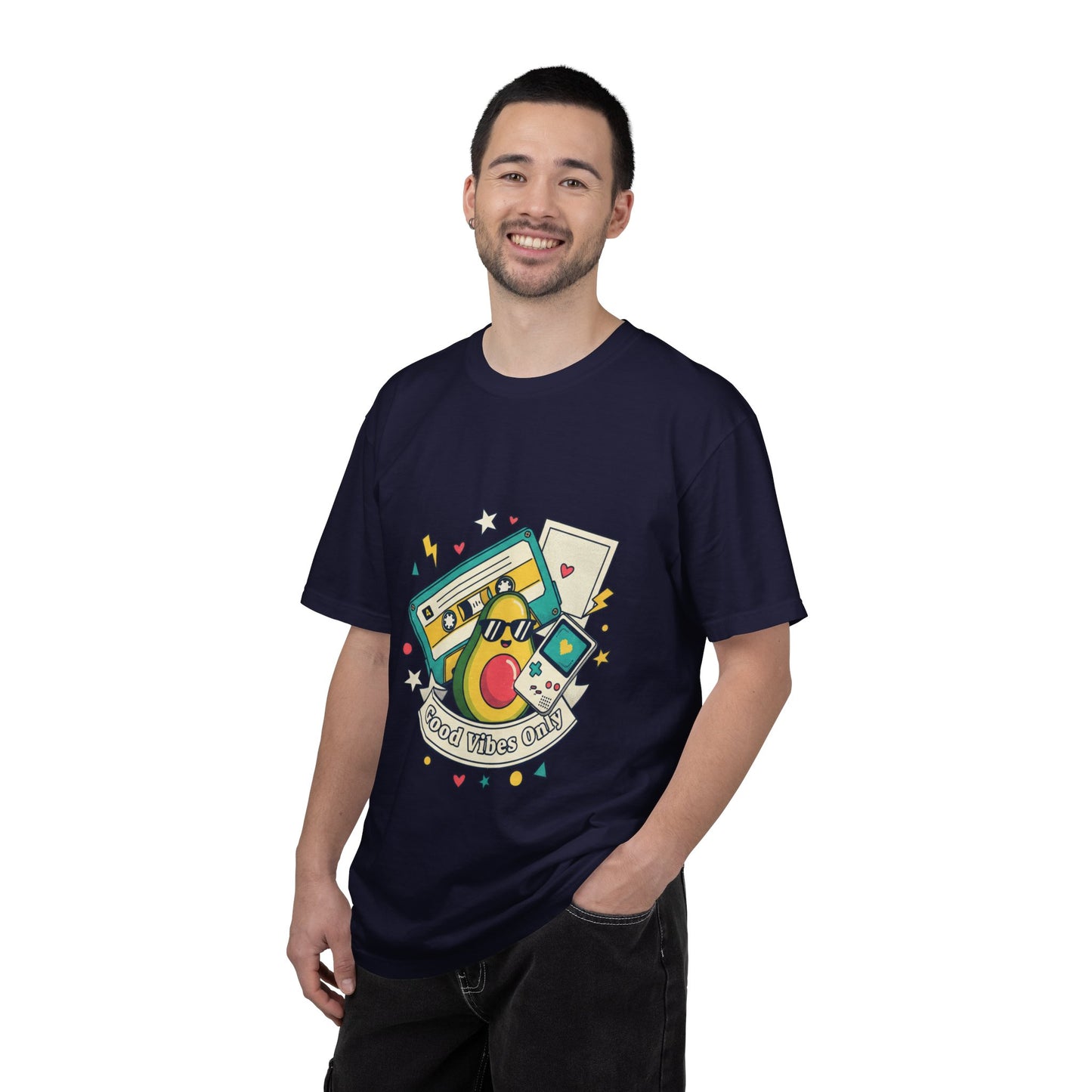 Good Vibes Only T-Shirt — Retro Cassette & Emojis Graphic Tee