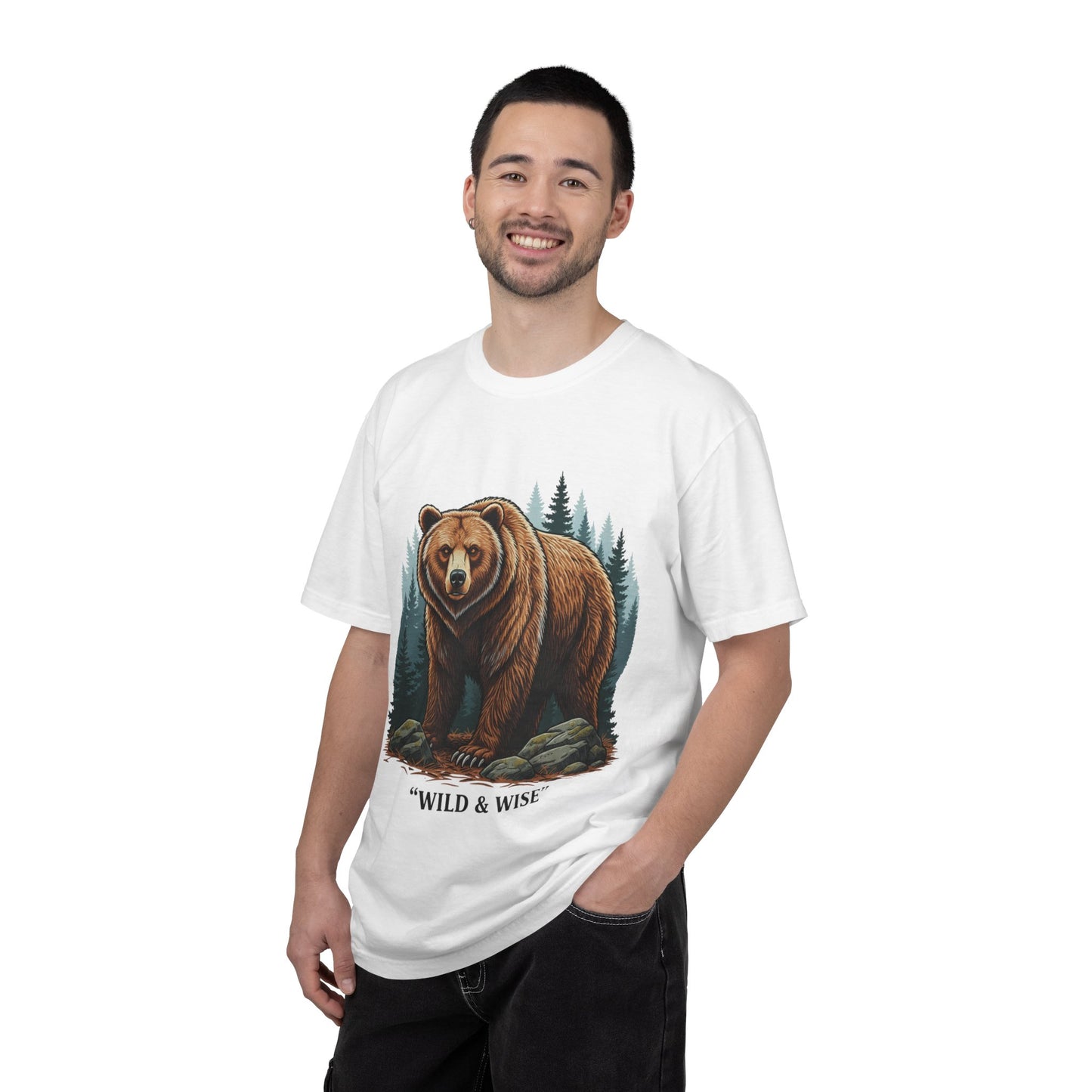 Bear Graphic T-Shirt — "Wild & Wise" Forest Adventure Tee