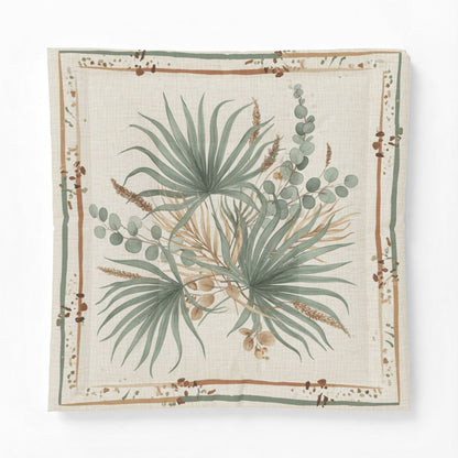 Botanical Palm Cotton Comforter – Neutral Green Leaf Bedding