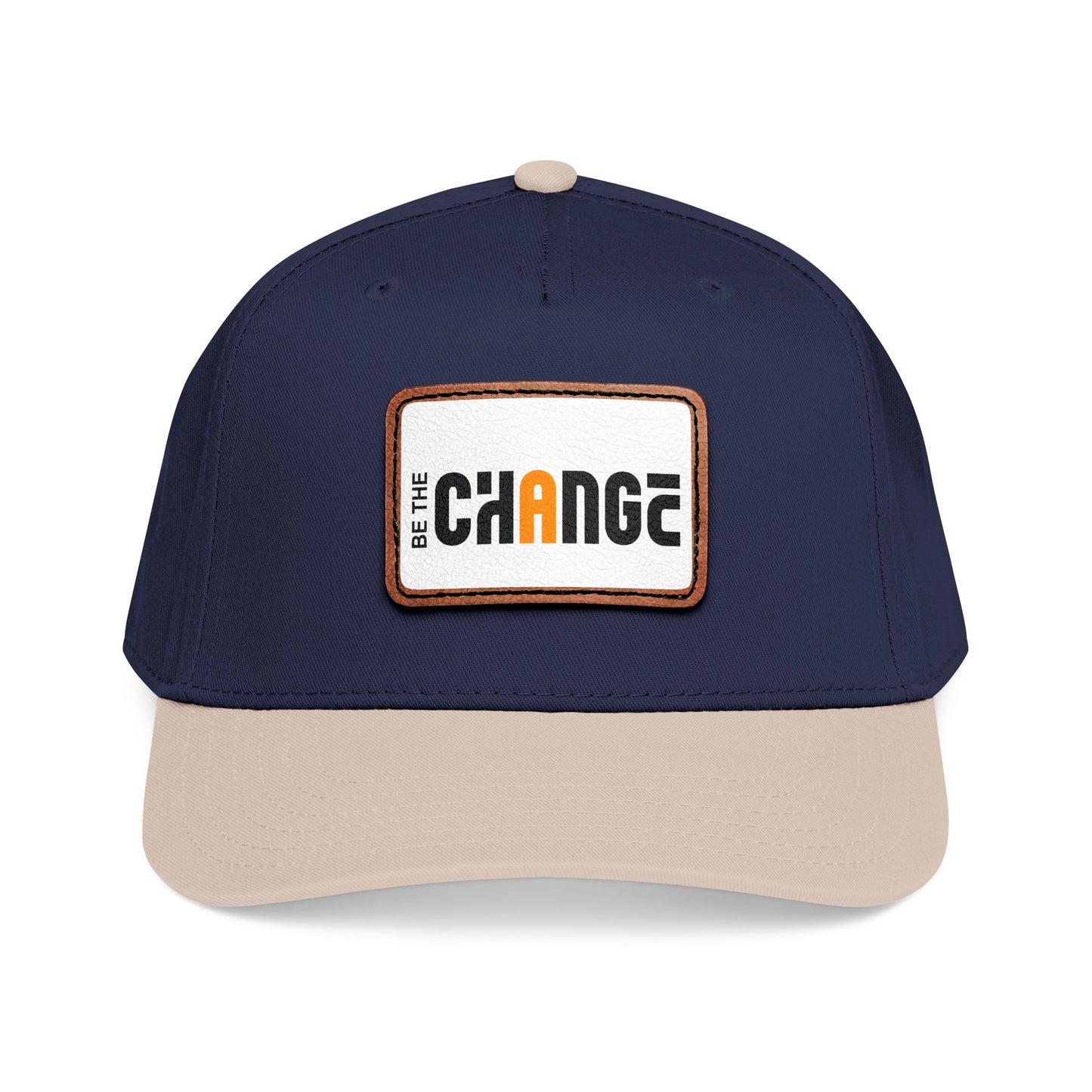 Baseball Cap — "Be The Change" Leather Patch Hat