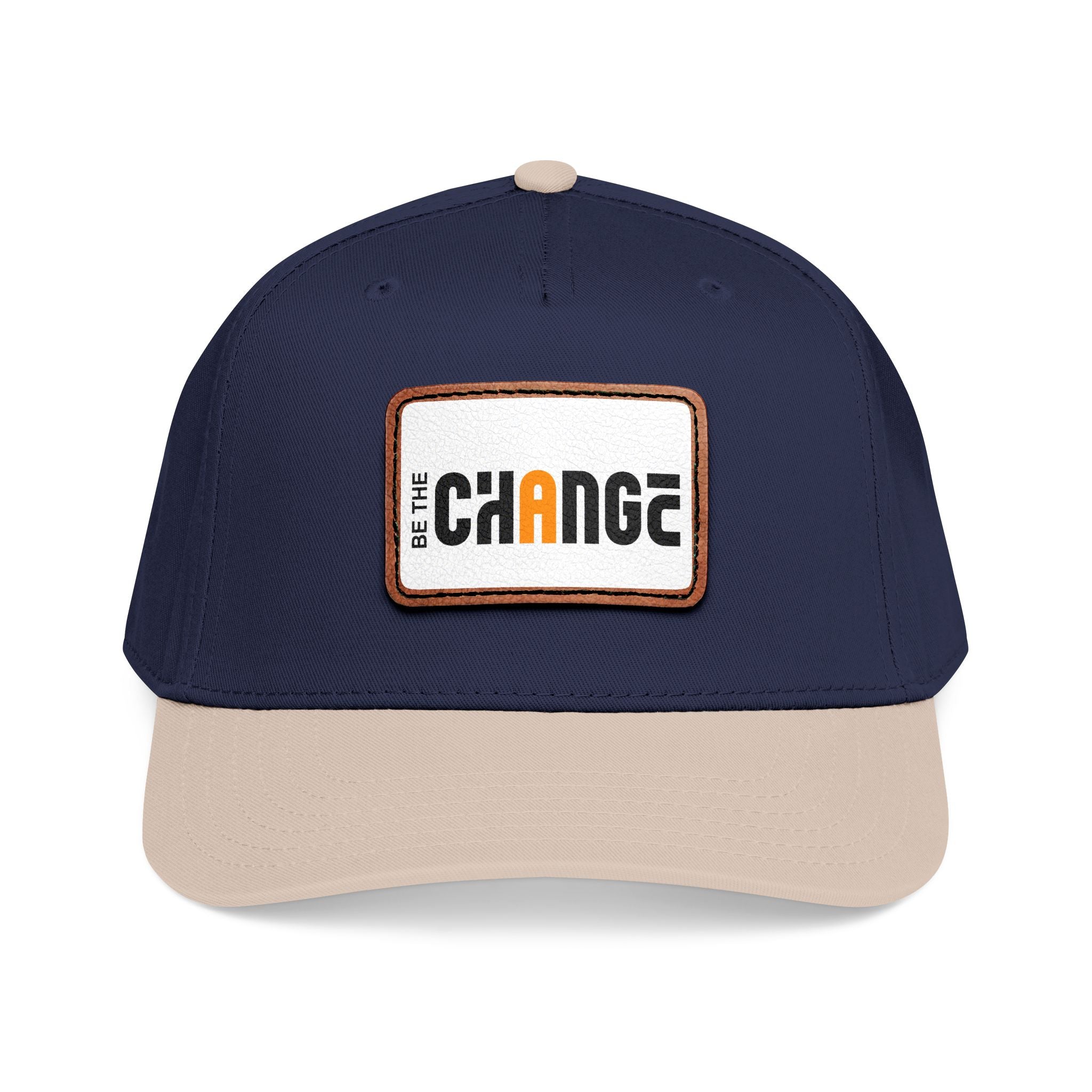 Baseball Cap — "Be The Change" Leather Patch Hat