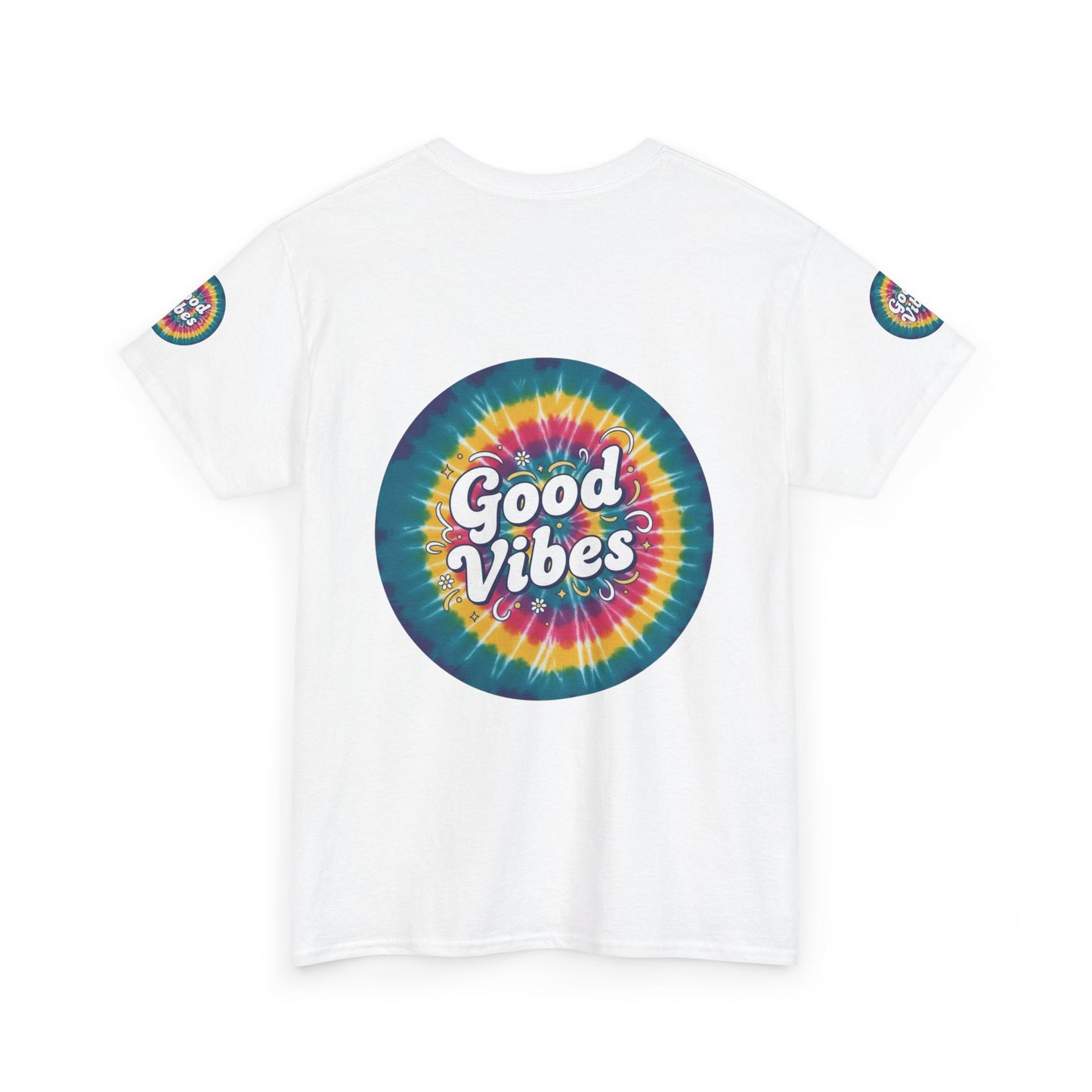 Good Vibes Tie-Dye Tee — Retro Rainbow Graphic T-Shirt