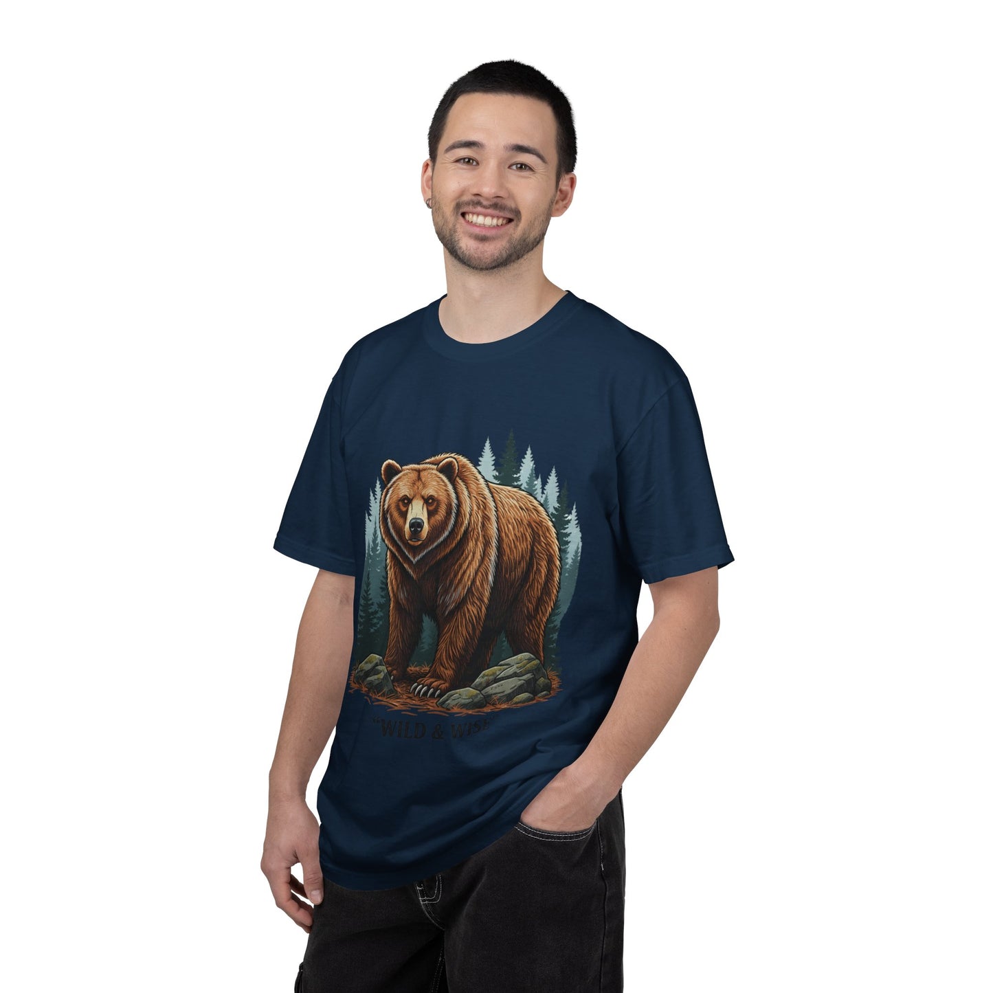 Bear Graphic T-Shirt — "Wild & Wise" Forest Adventure Tee
