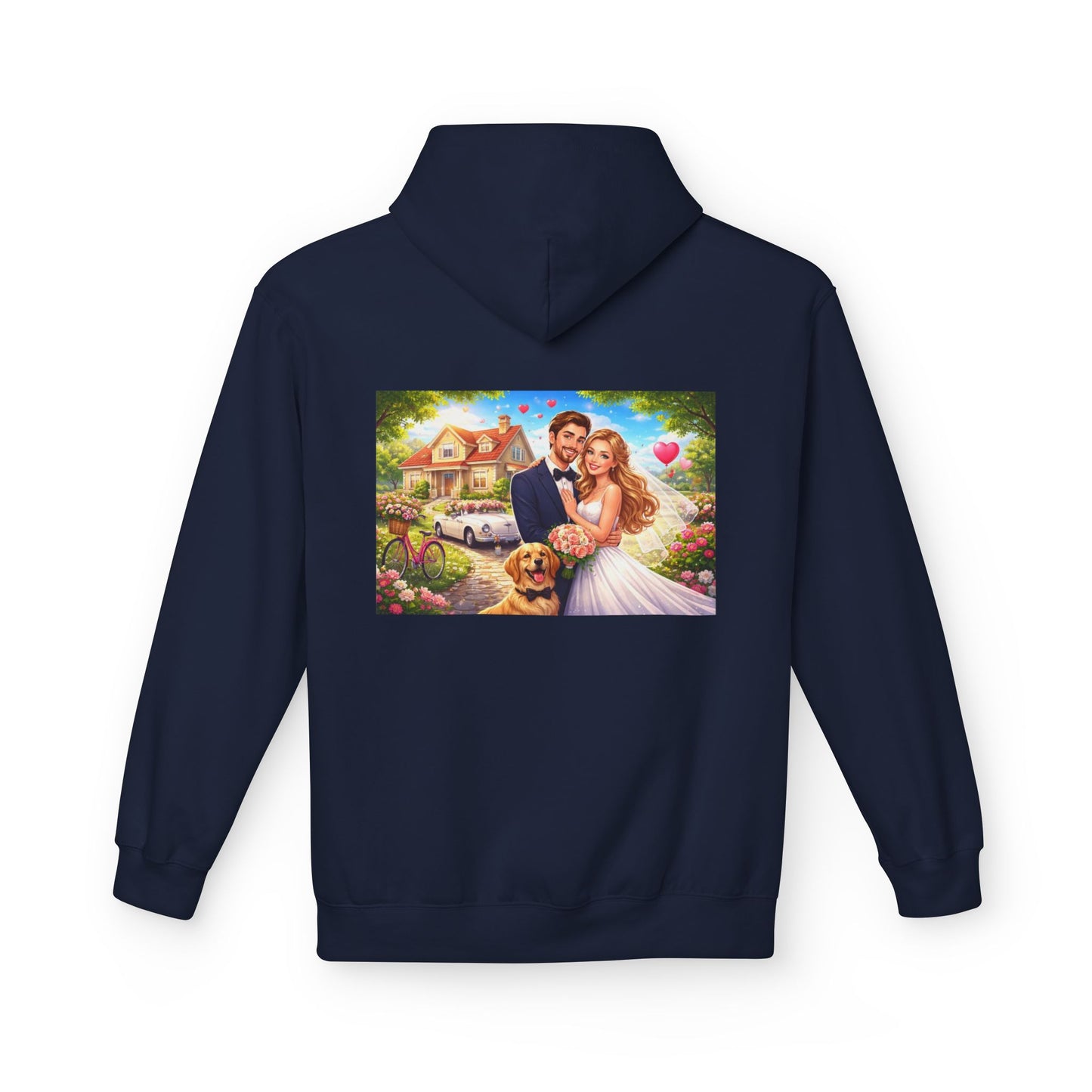 Wedding Couple Hoodie — Romantic Bride & Groom Portrait Pullover