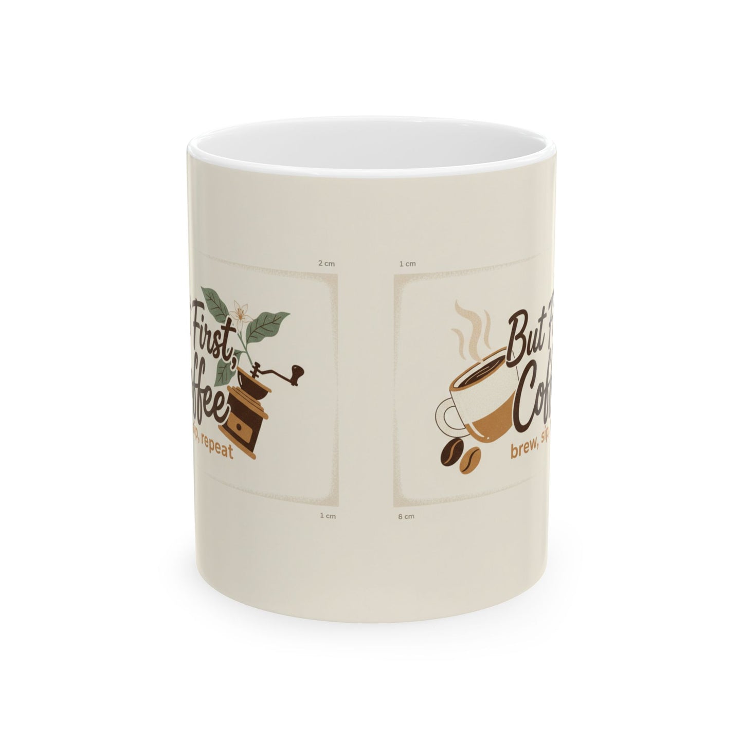 But First Coffee Ceramic Mug — 11oz & 15oz Morning Coffee Cup, Cute Coffee Lover Gift