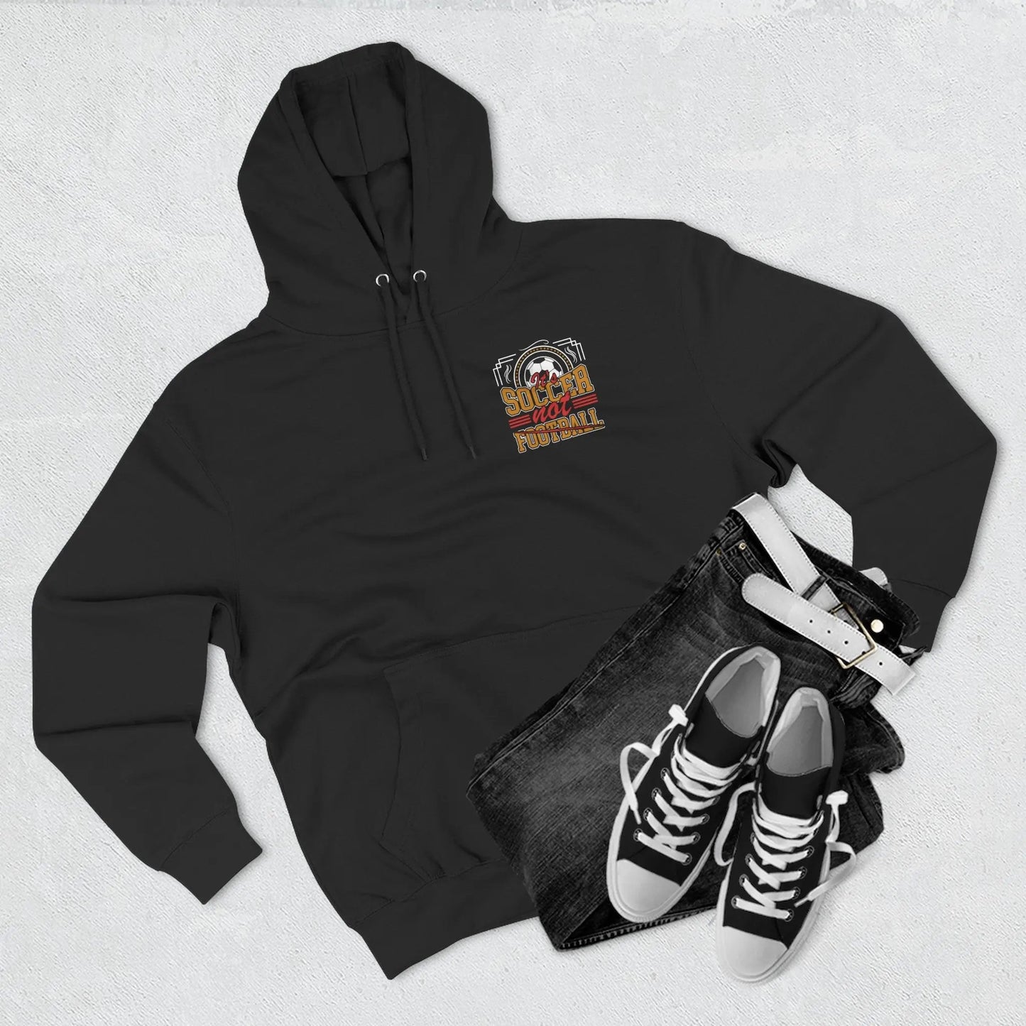Soccer Not Football Hoodie — Retro Soccer Graphic Fleece Pullover - Merit Sell